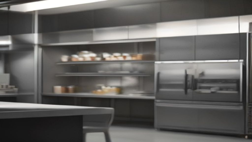 Kitchen manager checking temperature and shelves inside a commercial freezer