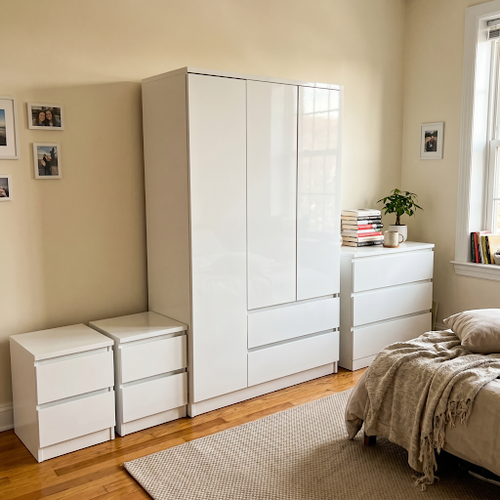 White Bedroom Furniture Sets Layout Note: Coordinated Clothes Storage.png