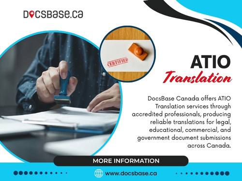 Ontario residents often hear about ATIO translation when preparing official documentation. This type of professional translation can help ensure documents meet recognized professional standards for various official purposes.Situations that commonly involve certified translations include.

Address: 5409 Yonge St., Toronto, Ontario, Canada M2N 5R6
Phone: +16478751474

Find Us On Google Map: https://maps.app.goo.gl/dF4VuEUYW43xyL1a9

Read Our Blogs:
https://docsbaseca.wordpress.com
https://docsbaseca.tumblr.com/
https://docsbaseca.medium.com/translation-for-wes-90260766b744

More Links:
https://www.buzzfeed.com/docsbaseca
https://www.apsense.com/user/docsbasecan
https://gravatar.com/docsbaseca