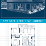 Blueprint design with floor plan 202607312318 x4
