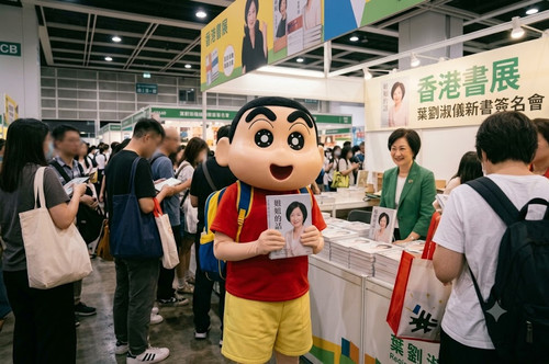 蠟筆小新在書展買葉劉淑儀新書.jpg