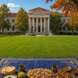 Front Lawn of Athena Academy background artwork for a picnic scene