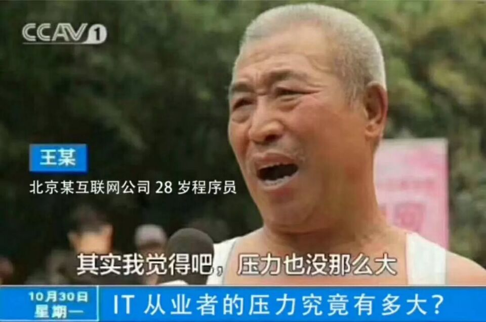 程序员系列表情:其实我觉得吧,压力也没那么大