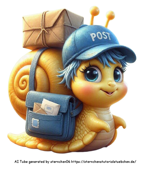 eine niedliche kleine krabbelnde Schnecke als Postschnecke m (11)