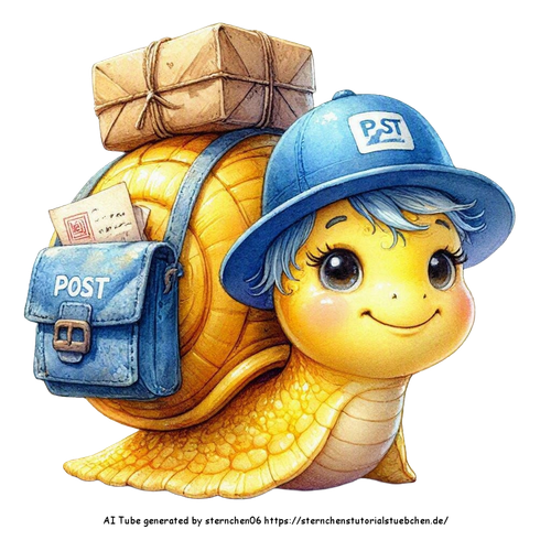 eine niedliche kleine krabbelnde Schnecke als Postschnecke m