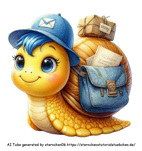 eine niedliche kleine krabbelnde Schnecke als Postschnecke m (3)