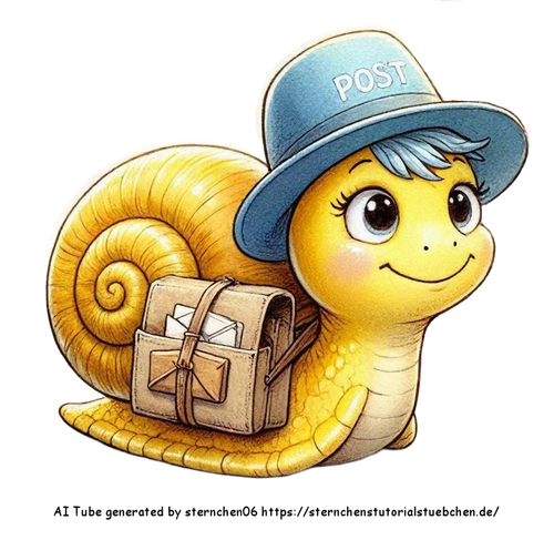 eine niedliche kleine krabbelnde Schnecke als Postschnecke m (2)