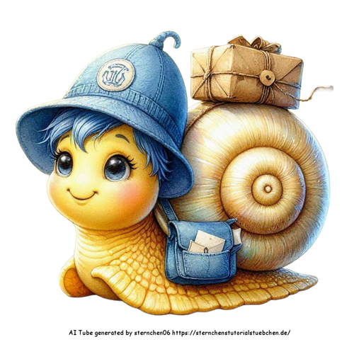 eine niedliche kleine krabbelnde Schnecke als Postschnecke m (1)