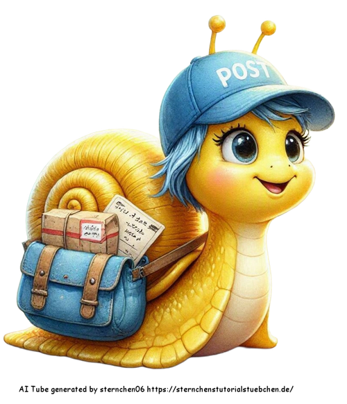 eine niedliche kleine krabbelnde Schnecke als Postschnecke m (7)