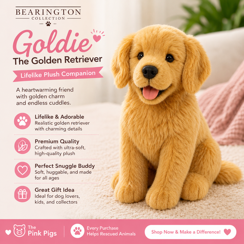 Goldie Golden Retriever Plush Toy – Lifelike Stuffed Dog Gift for Dog Lovers The Pink Pigs.png