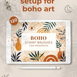 Tablet displaying boho brushes 202607041110 x4
