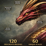 Dragon scales Procreate cheat sheet 202607040921 x4