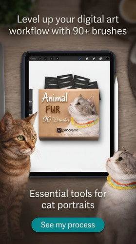 iPad Pro setup cat portraits 202607041726 x4