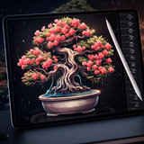 Bonsai tree on iPad 202607032130 x4