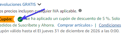 captura de pantalla de ayuda para conseguir la oferta temporal