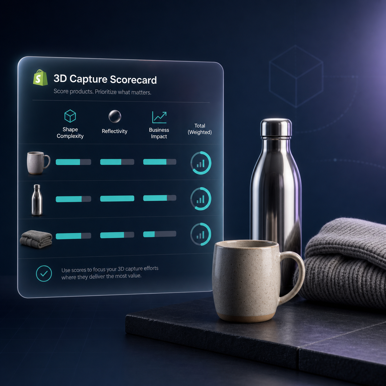 Shopify merchant evaluating which products deserve 3D capture