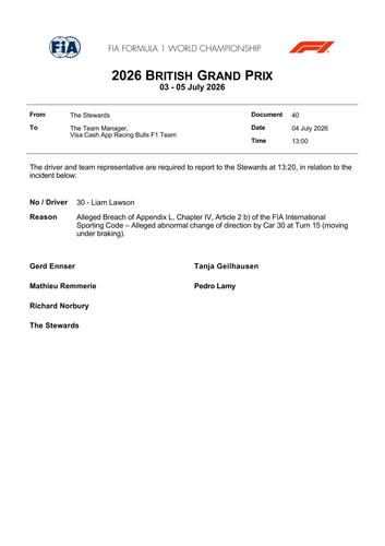 [British GP]Doc 40 Summons Car 30 Alleged abnormal change of direction page 1.png