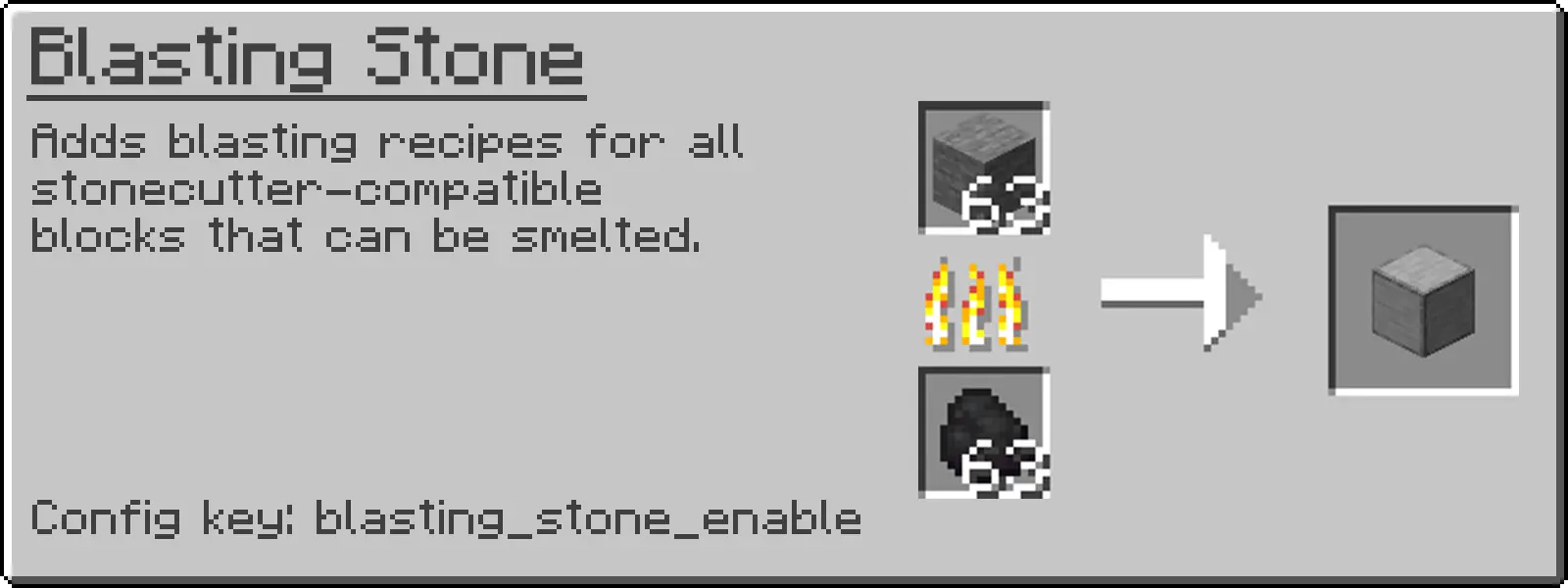 Adds blasting recipes for all stonecutter-compatible blocks that can be smelted.
