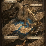 Japanese dragon clouds illustrat… 202607050814 x4