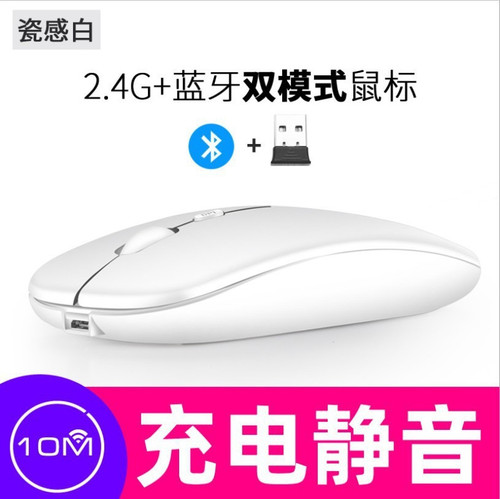 MSE MW Wireless Mouse Rechargeable Dual Mode BT + 2.4G Mirror White.jpg