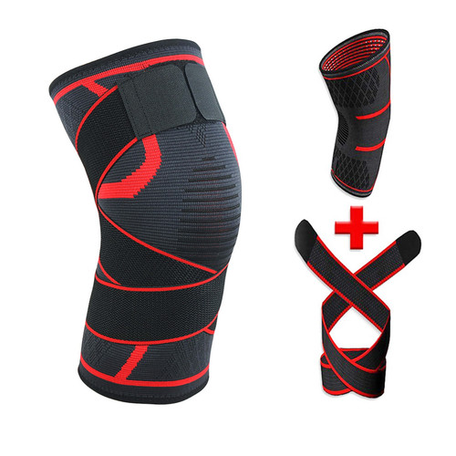 KNEE RM Compression Knitted Sports Knee Brace Red Size M (Single).jpg
