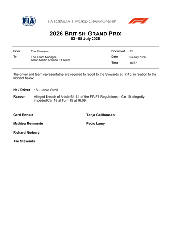 [British GP]Doc 52 Summons Car 18 Alleged impeding by Car 10 page 1.png