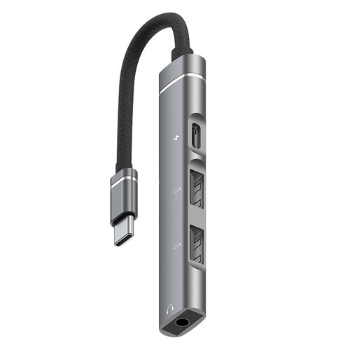 HUBTC35 Type C Charging Hub Dual USB 3 5 Gray.jpg
