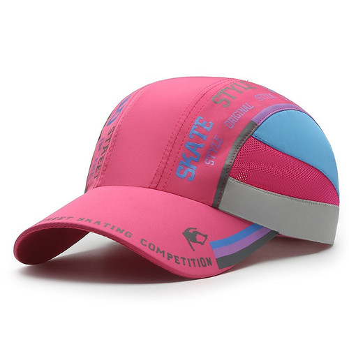 PCAPRD Print Panel Mesh Baseball Cap Rose Red.jpg