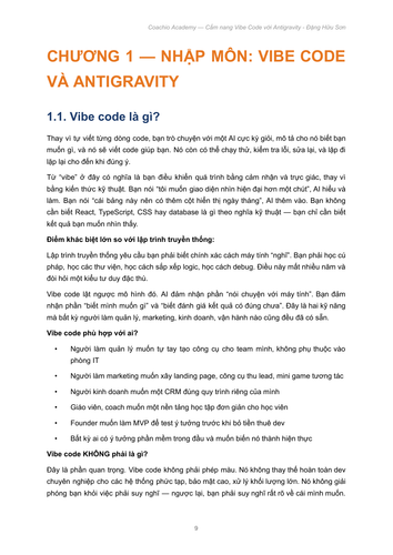 CẨM NANG VIBE CODE VỚI ANTIGRAVITY ĐẶNG HỮU SƠN X NGUYỄN THÀNH CÔNG COACHIO ACADEMY page 9.png