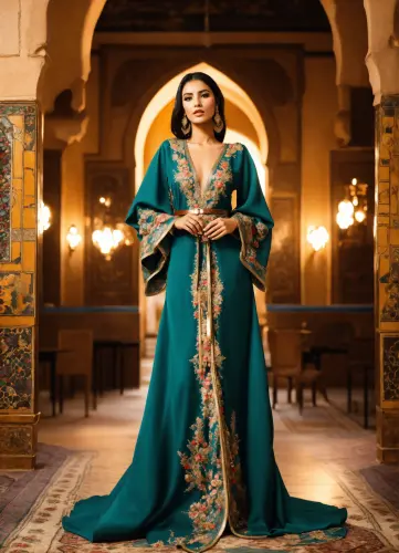 Beautiful morrocan women wearing morrocan kaftan.webp