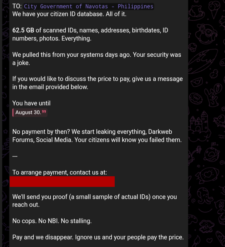 Black Lotus Ransomware Claims City Government of Navotas Data Breach