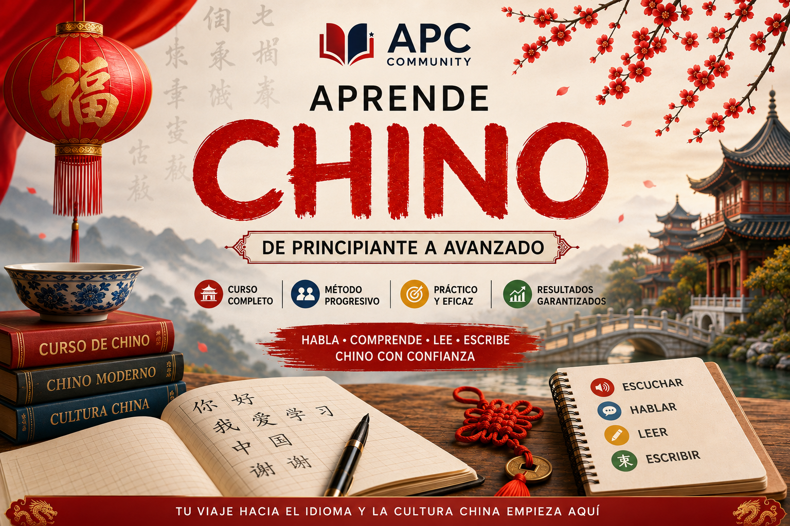 Curso de Chino Mandarín para Principiantes — Aprende Pinyin, Caracteres Chinos, Tonos, Vocabulario y Gramática Básica