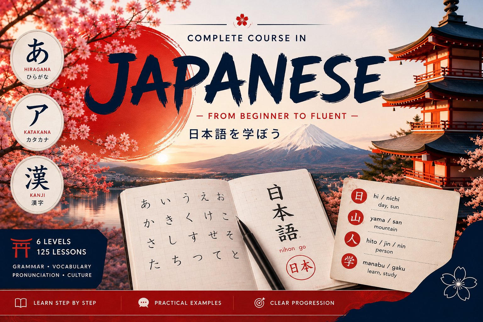 Japanese Language Course for Beginners — Learn Hiragana, Katakana, Kanji, Grammar & Basic Japanese