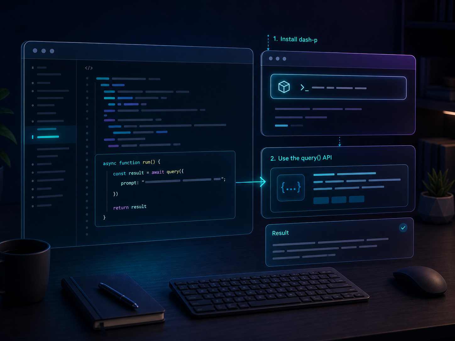 dash-p installation and query workflow