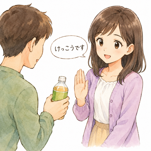 52. けっこうです — Tidak, terima kasih sudah cukup.png