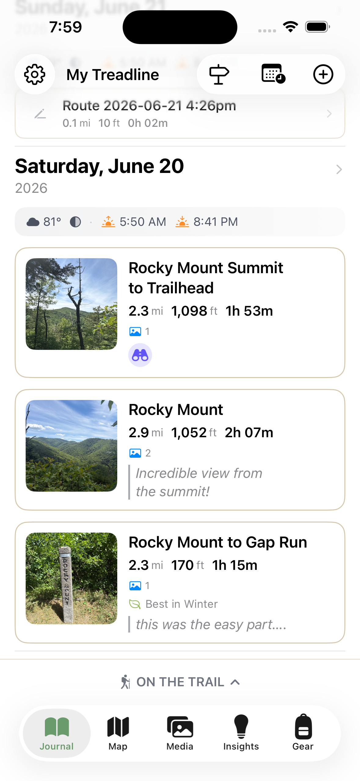 Journal Feed screenshot