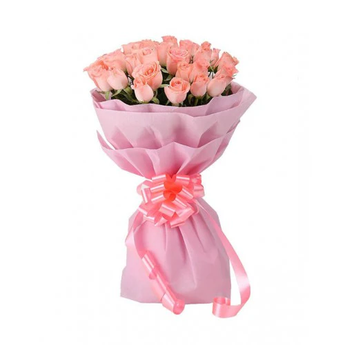 Blushing Beauty: 20 Blooming Pink Roses Bouquet.png
