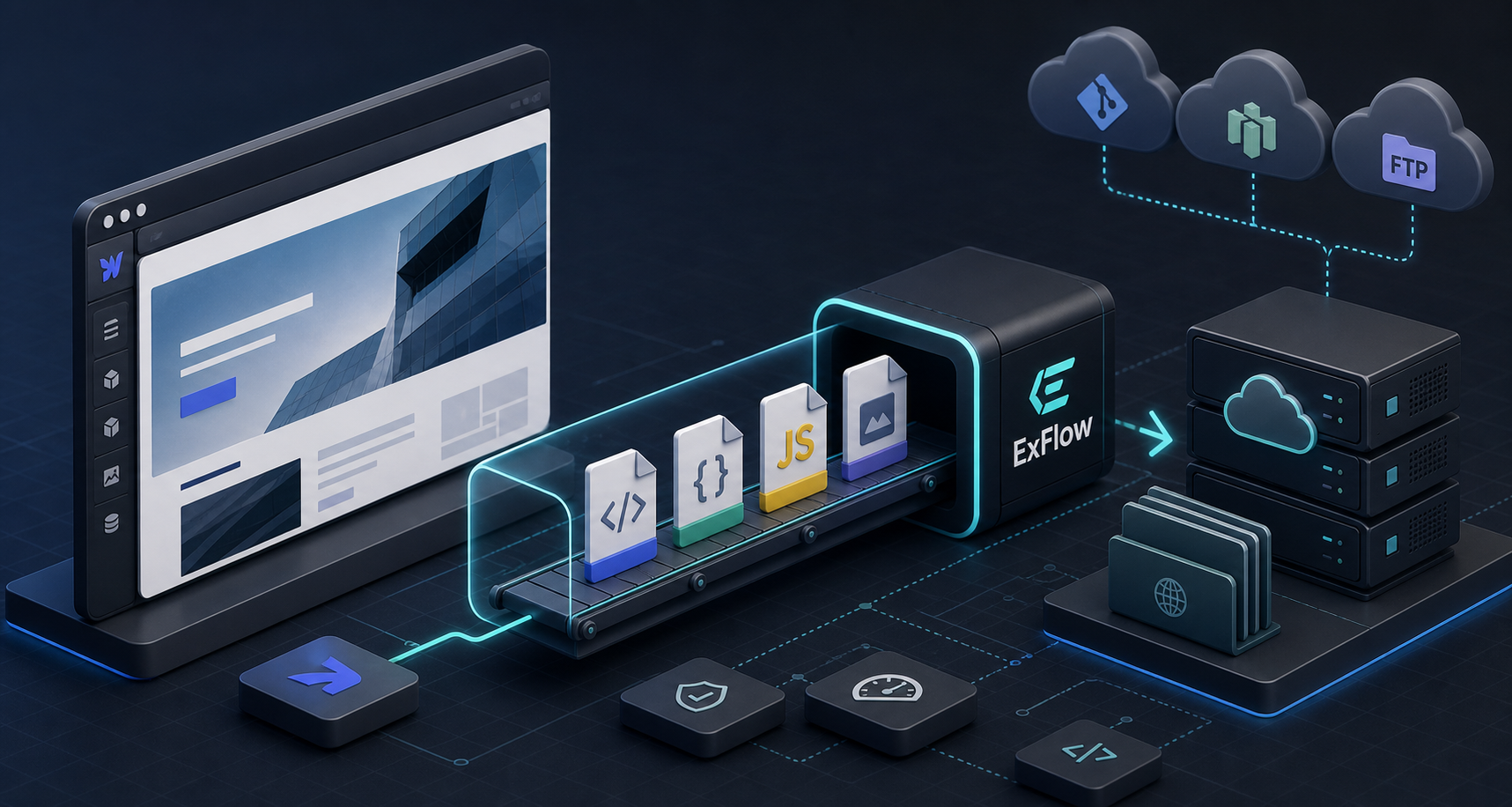 Webflow export workflow banner