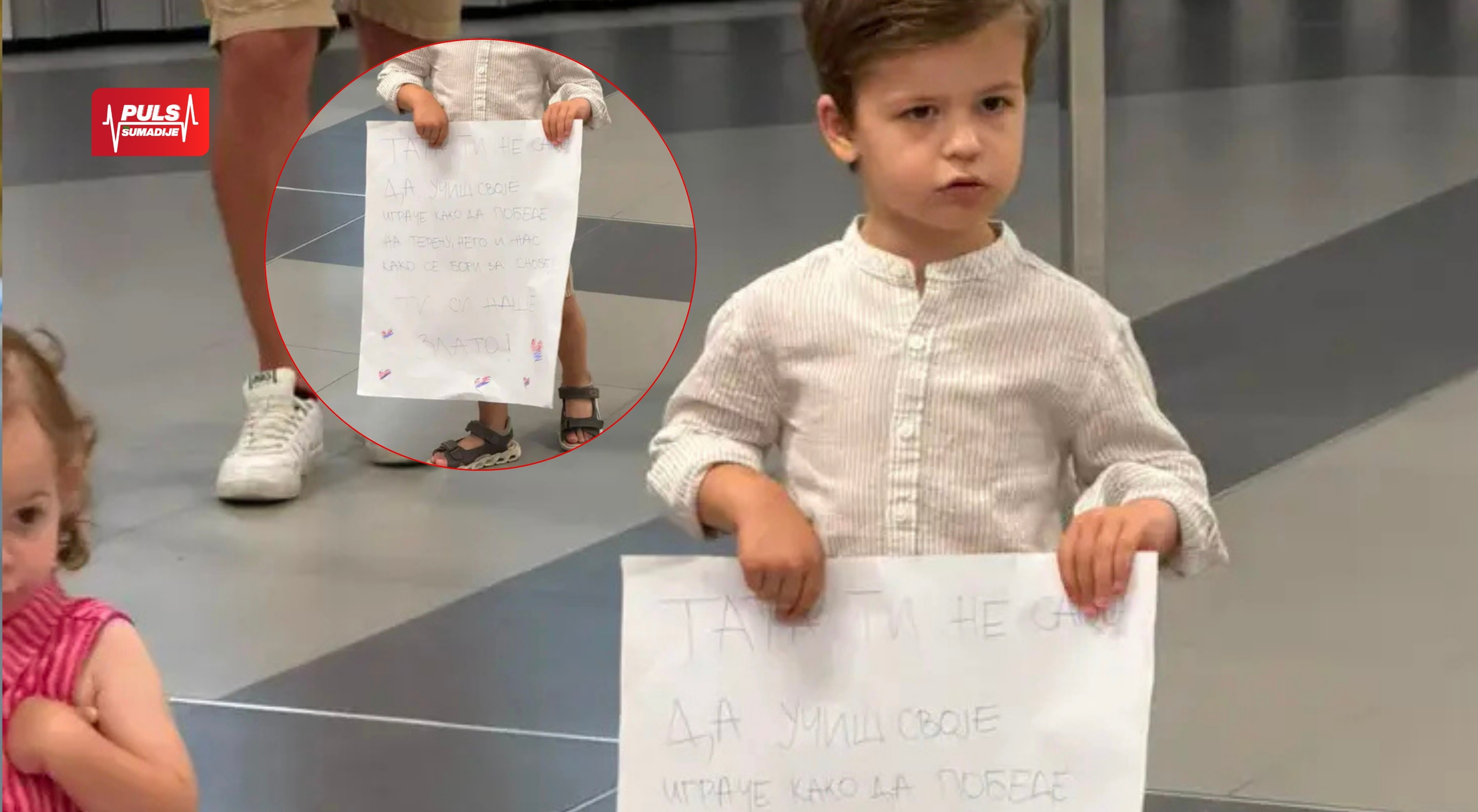 “TATA, TI SI NAŠE ZLATO!” Sin selektora “orlića” Stevana Mijovića emotivnom porukom dočekao tatu na aerodromu!  (FOTO)