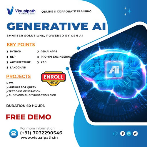 Visualpath delivers a Generative AI Course in Hyderabad through online training for learners globally. GenAI Training covers prompt engineering, LLMs, AI applications, and automation with practical examples. Gen AI Online Training helps you gain industry-ready skills through live projects and flexible online learning. Start your AI journey today. Call +91-7032290546. 
Visit: https://www.visualpath.in/generative-ai-course-online-training.html 
WhatsApp: https://wa.me/c/917032290546 
Visit our Blog: https://visualpathblogs.com/category/generative-ai-genai/