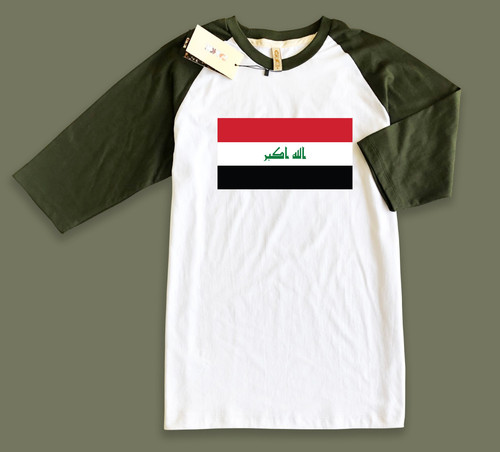 Raglan T Shirt 04 Green White.jpg