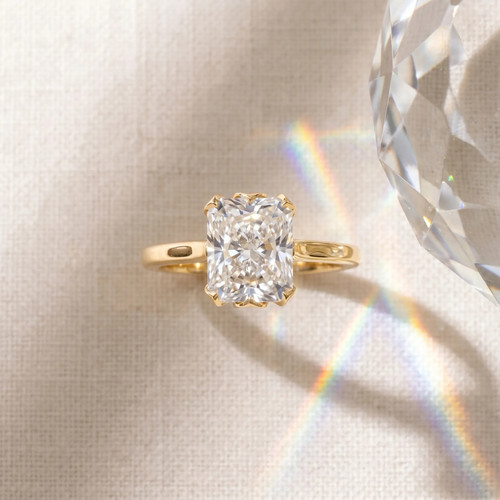 Yellow Gold Radiant Cut Diamond Solitaire Ring.jpg