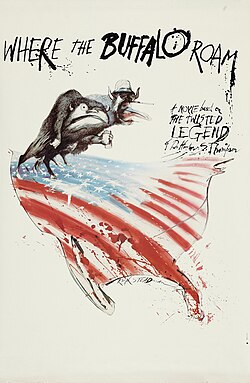 Where the Buffalo Roam (1980 film poster, Ralph Steadman illustration).jpg