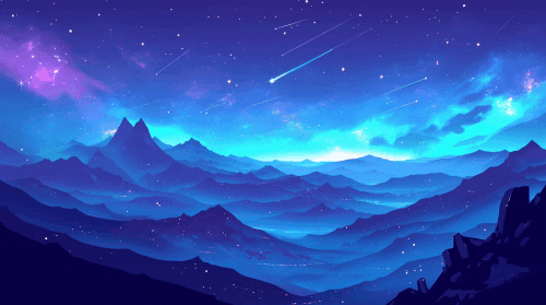 starfall night sky mountains aesthetic gif preview desktop wallpaper.gif