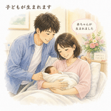 21. 子どもが生まれます（こどもがうまれます）— seorang anak lahir, mempunyai anak