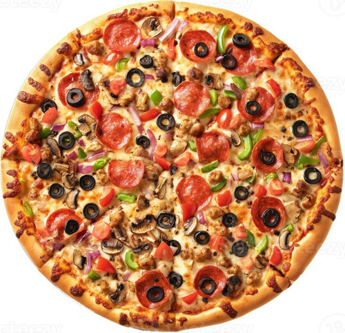 A Supreme Pizza isolated on a transparent background.jpg