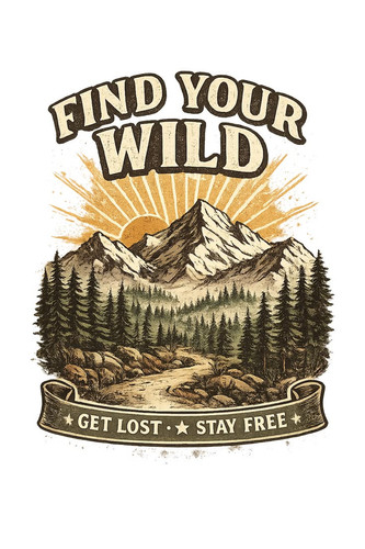 Find Your Wild Vintage Mountain Adventure Retro Nature T Shirt Design.jpg
