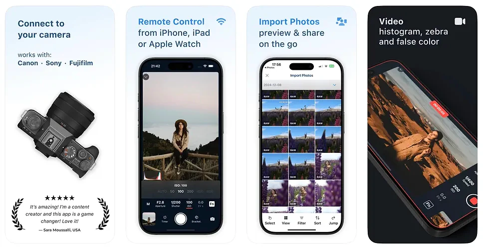 The Shutter+ 5.0 camera app screenshots