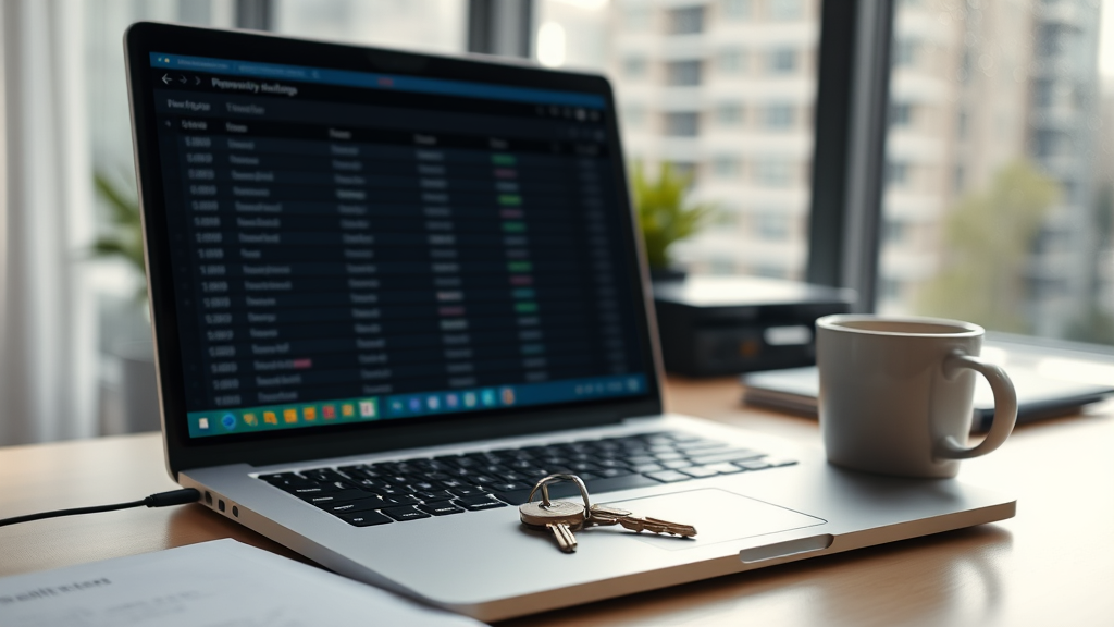 Resume horodate des appels de locataires sur un ordinateur portable