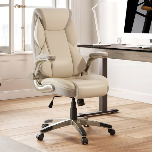 Comfy leather office chair with soft cushion….jpg